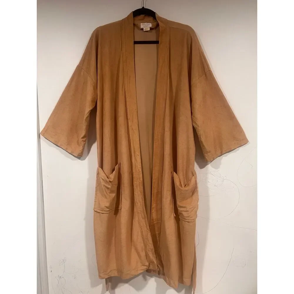Vintage Enro Idle Hour Tan Terry Cloth Belted Robe One Size